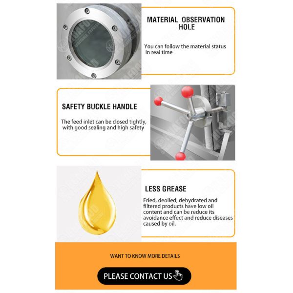 Thermal Oil 3kw 60kg/Time Dia 700mm Vacuum Frying Machine