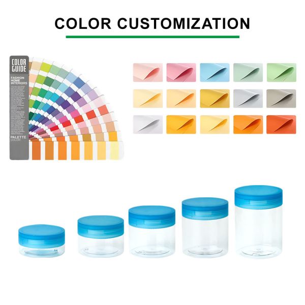 PET transparent plastic makeup remover jars, cosmetic cream jars