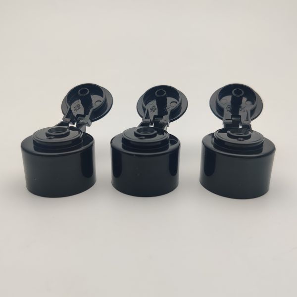 Black PP 24 410 Disc Top Cap , Screw Lock Bottle Flip Top Lid