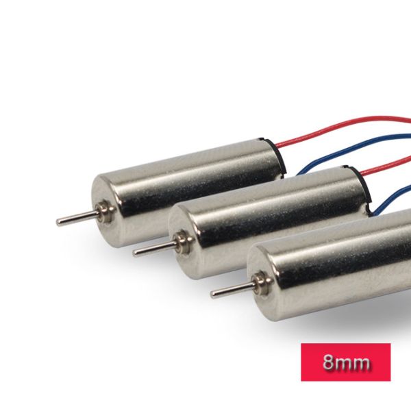 Small Coreless DC Motor 8mm Diameter 1.5v - 7.4v 16mm Length RoHS Approved