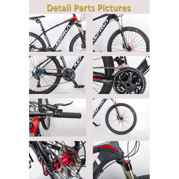 26/27.5 inch carbon fiber moutain bike MTB with Shimano 27/30 speed shifting system