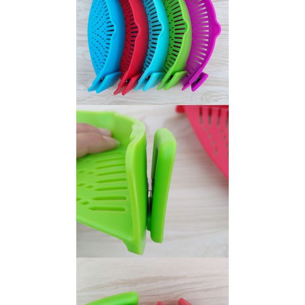 Clip On Silicone Colander Filter BPA Free For Spaghetti
