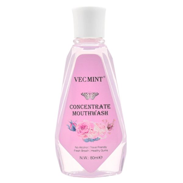 VECMINT Alcohol Free 80ml Floral Flavors Antibacterial Concentrated Mouth Wash Oral Wash Teeth Cleaning