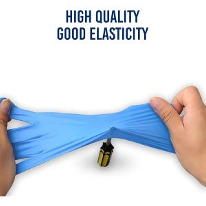 Blue Examination Medical Nitrile Gloves Food Grade Puncture Resistant