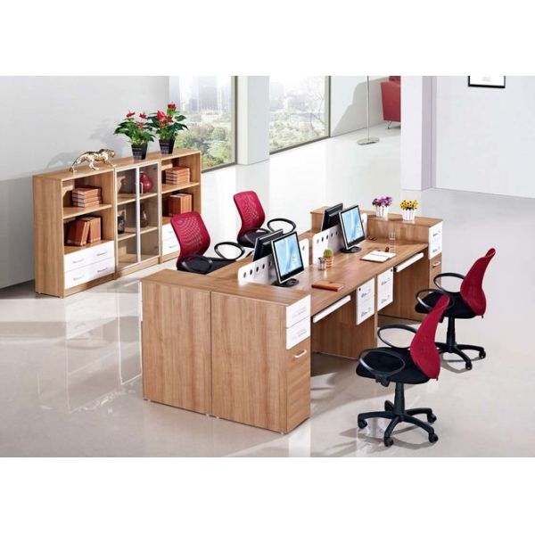 Modular Melamine Office Furniture Staff Cluster Desk 25mm Table Thickness