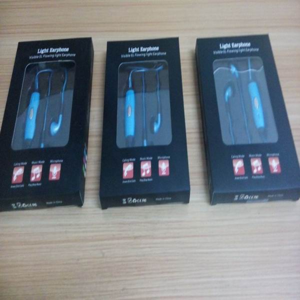 cool colorful el earphone/glow earphone/light up earphone