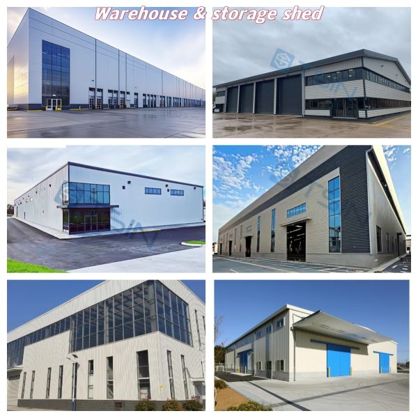 Prefabricated steel structure warehouse exterior view