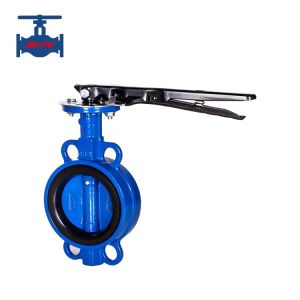 Ductile Iron Wafer Type Soft Seal Butterfly Valve For Water Pipeline Use