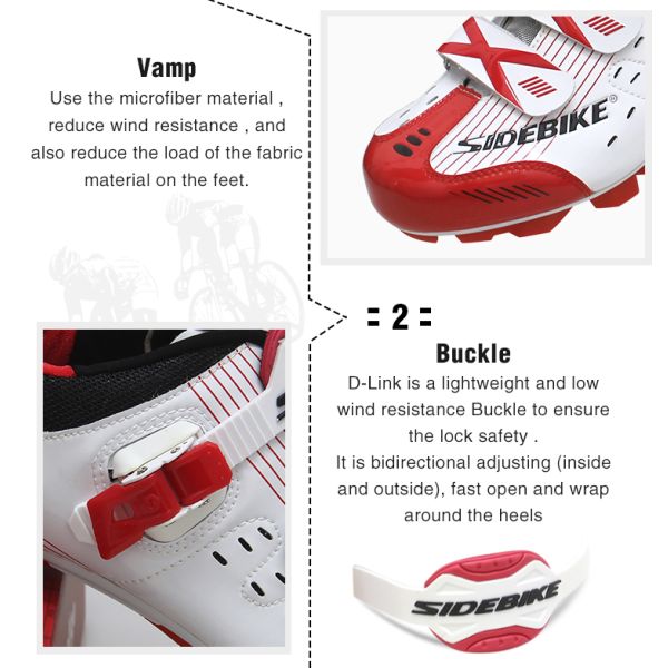 Red And White Mountain Cycling Shoes Geometry Design Body High Pressure Resistance