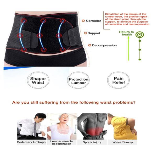 Orthopedic Lumbar Lower Back Waist Support Belt Deluxe Neoprene Back Straightening