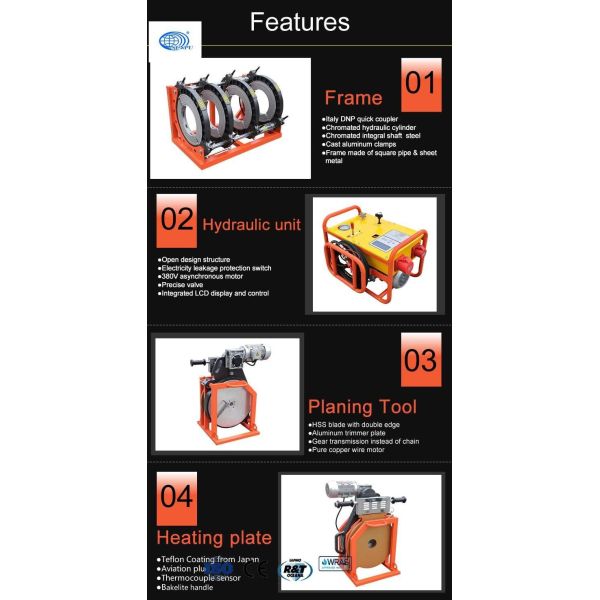 HDPE Hydraulic Butt Fusion Welding Machine DN63 90mm 160mm