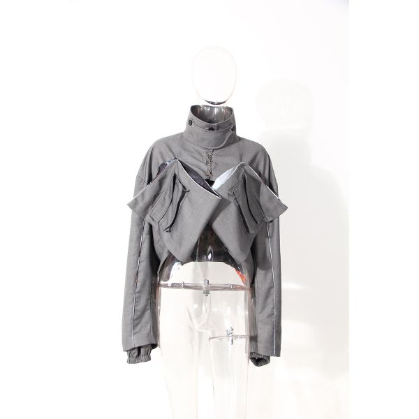 Fashion New Arrival Winter Waterproof Jackets Short Coats Printing Pockets Splicing Bomber Jacket