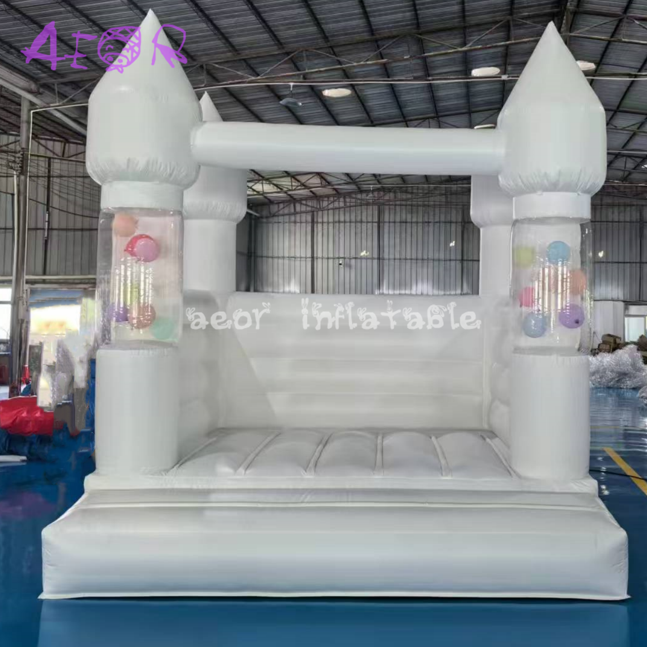 10ft Kids Party Bouncer Inflatable White Wedding Bouncy Castle Inflatable Mini Bounce House