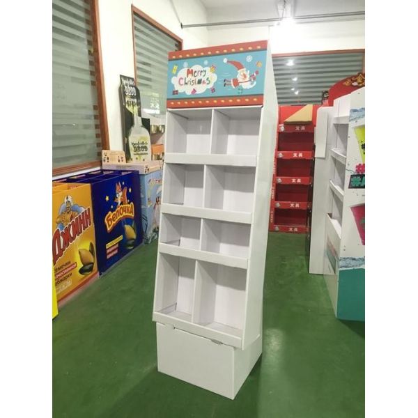 Supermarket Retail Cardboard Display Racks with 4C/ Matte Lamination Surface Finish