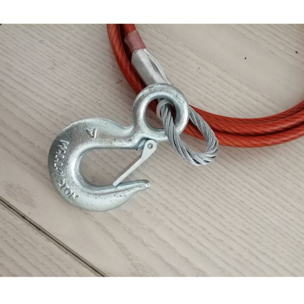 8mm Coated To 10mm 3.5m Steel Tow Cable 60# Steel Grade