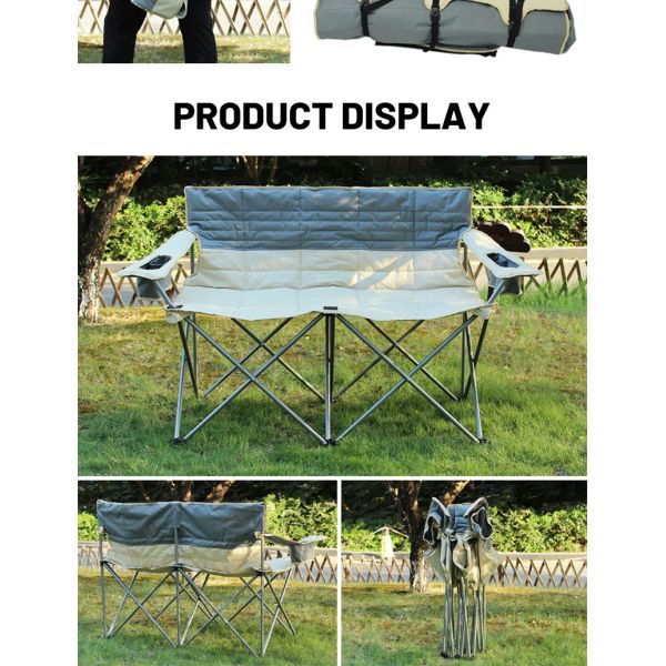 110x57x87cm Folding Camping Chair 600D Polyester Camping Outdoor Double Chair