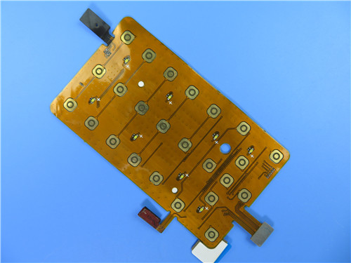 Quality 4 Layer Flexible PCB Built on Polyimide with 2 oz Copper and Immersion Gold plus Keypads for Mobile Devices for sale