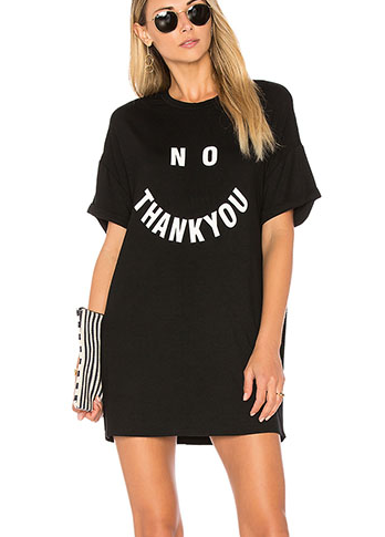 Latest Designs Black Short Sleeve Casual T-shirt Dress for Women