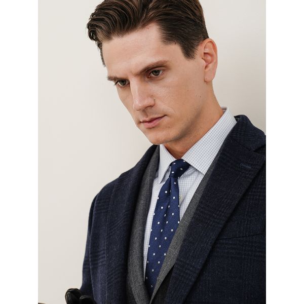 Autumn And Winter Retro Wool Warm Loose Big Yards Men's Long Coat Woven and Warm