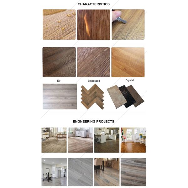 3.5-8mm Thickness Luxury SPC Vinyl Flooring Plank for Apartment and Office Space
