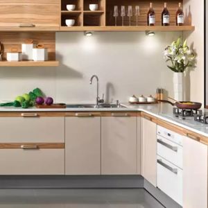 Customized Kitchen Cabinet Set , Modern Lacquer Pantry Kitchen Cabinet