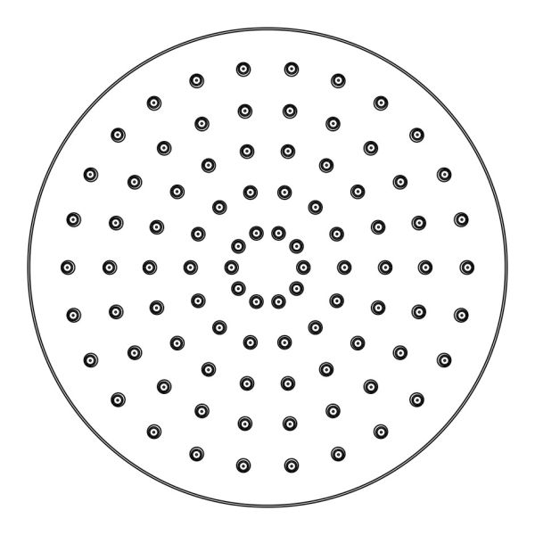 OEM ODM Round Rainfall Shower Head Adjustable Ball Joint In Chrome Matte Black