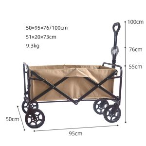 Quality Steel Camping Wagon Foldable 100L Capacity 100KG Load for sale
