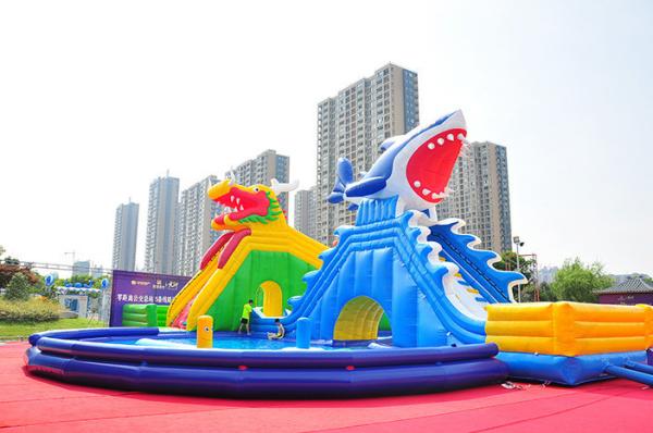 Large pool inflatables water pool inflatable swimming with inflatable slide
