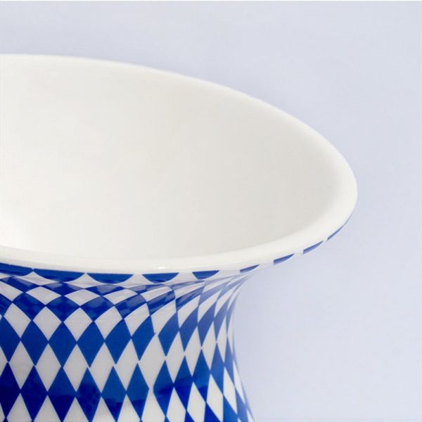 Blue Diamond Pet Ceramic Cat Bowl Food Water Slow Feeder Dog Bowl