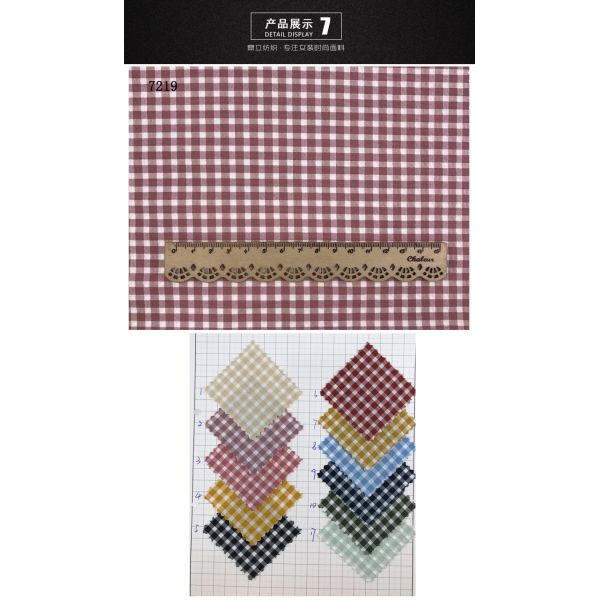 Woven 200gsm 40s Red Check And Stripe Fabrics Polyester Gingham Fabric