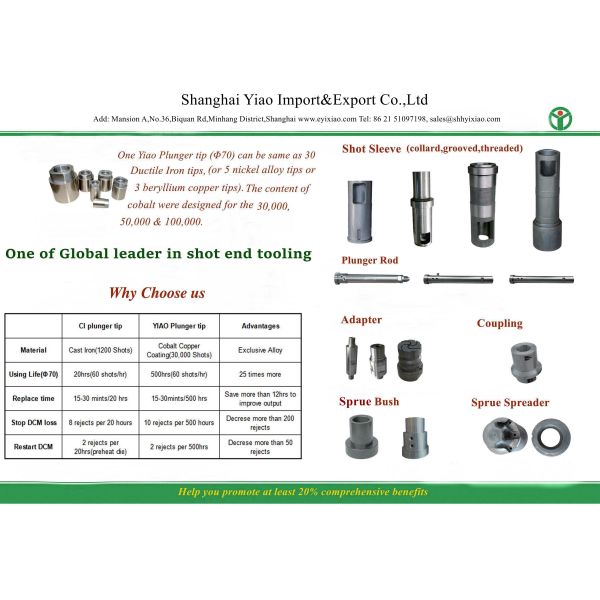 shot sleeves for cold chamber die casting machine