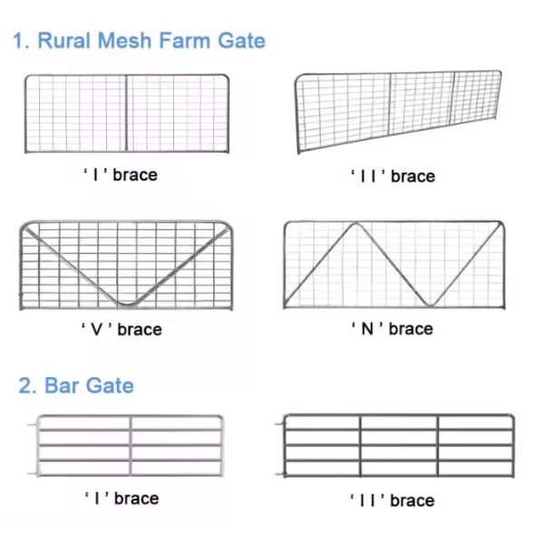 Galvanized N Style Cattle Fence Panel 5ft Wire Mesh Farm Gate Fence Panel