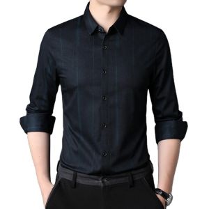 Quality DRESS SHIRTS Custom Formal Shirt For Men Polyester Cotton Long-Sleeved Slim Casual Shirt for sale