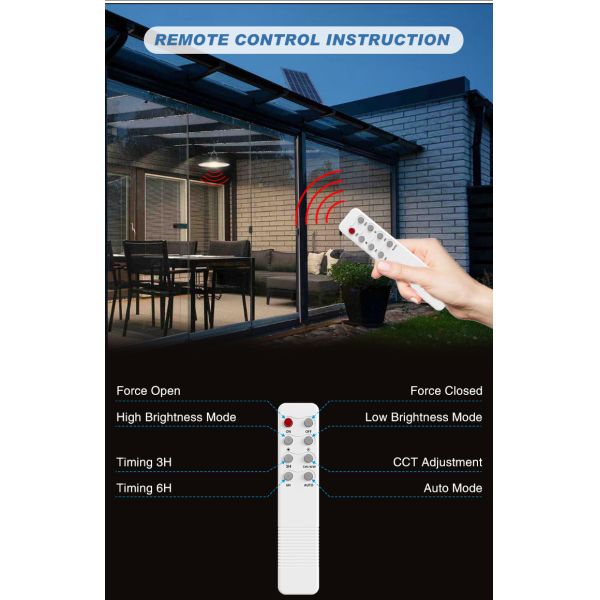 Pendant Smart Solar Powered Led Ceiling Lights With LiFePO Battery up to 13hr Φ268*160mm