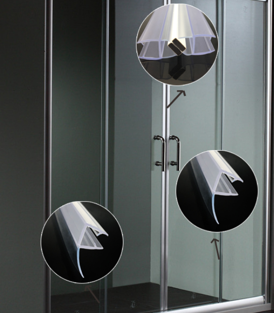 Frameless 6-12MM Tempered Glass Shower Door Sealing Strip with Waterproofing PVC Seals