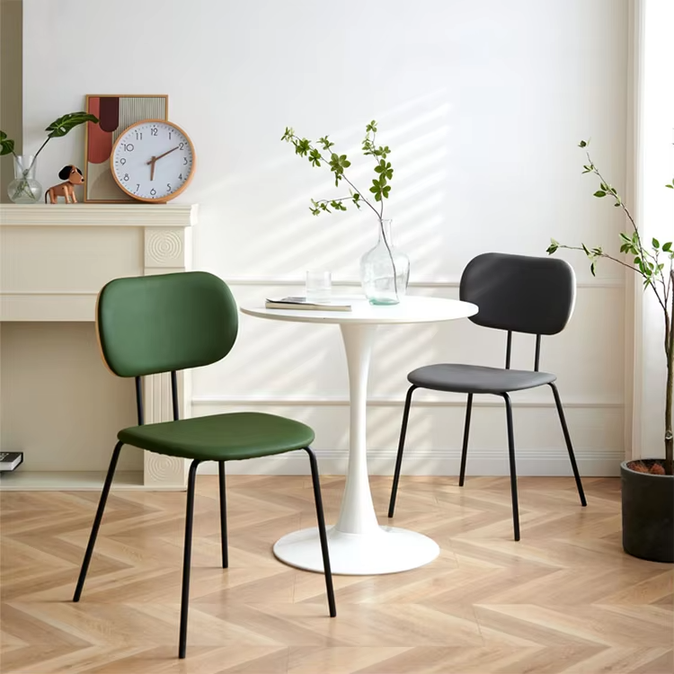 Close-up of chair's rattan backrest design