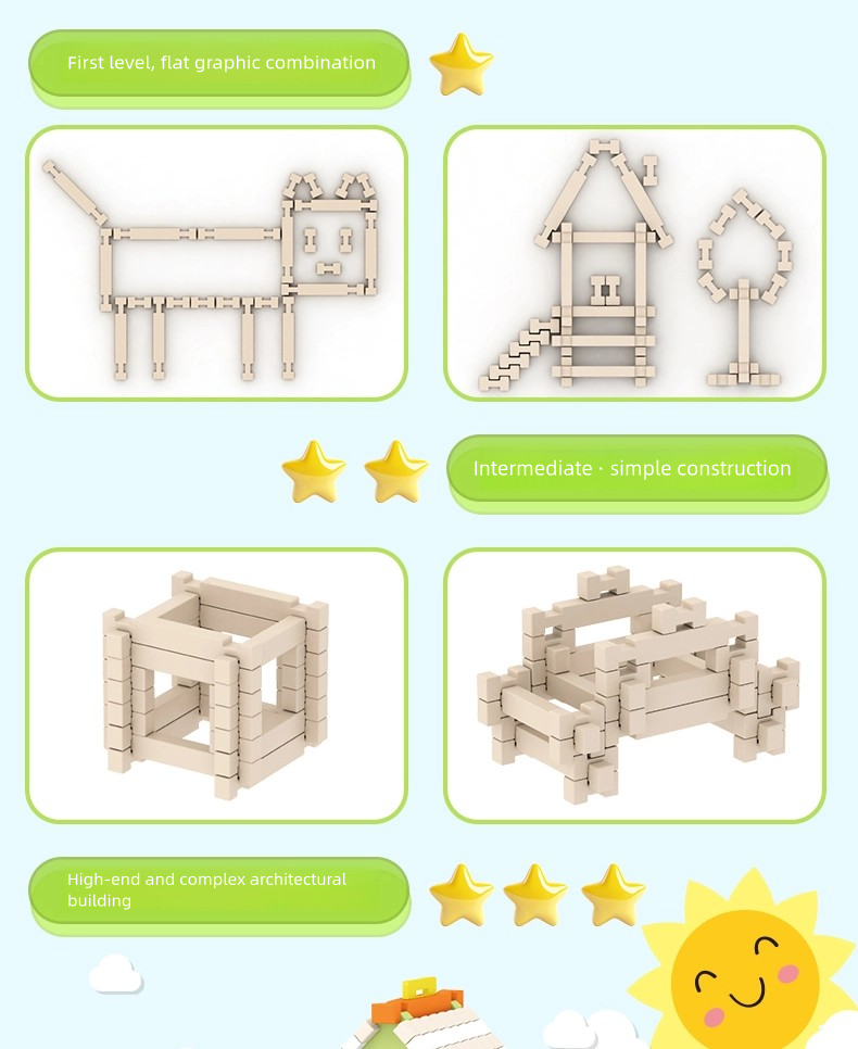 Children Learning Toys Building Block Educational Diy Mortise and Tenon Building Blocks Montessori Kids Stacking Wooden Toy