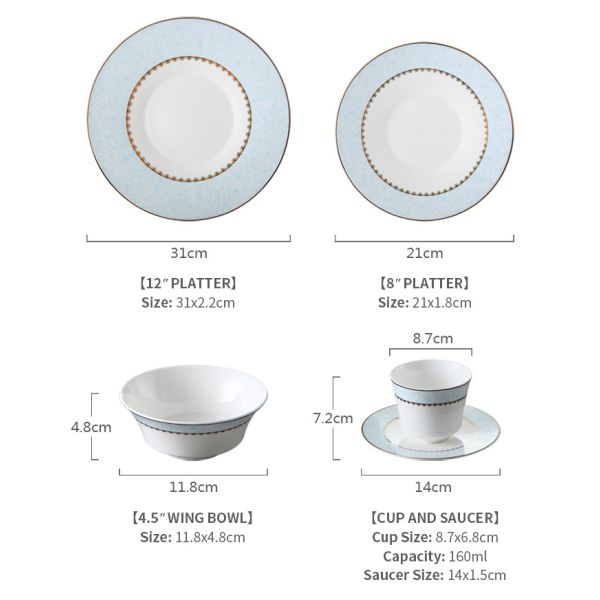 13" 33cm Bone China Dinnerware Set