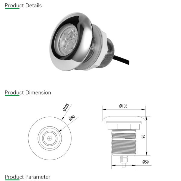 12v/24v AC / DC RGB LED Pool Light , IP68 LED Swimming Pool Light Durable