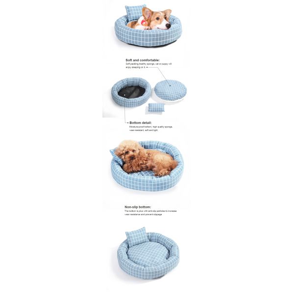 Wholesale Round Soft Warm Pet Bed with Pillow Donut Cuddler Cats Dogs Bed Pet bed luxury with non slip bottom