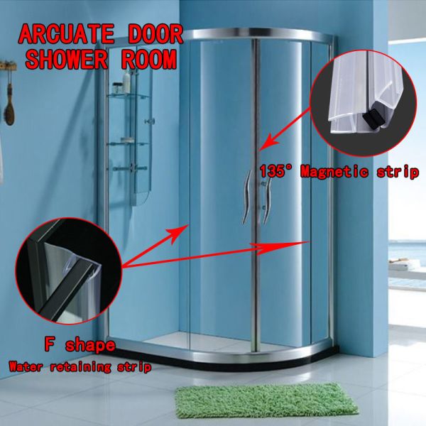 Frameless Sliding Shower Door Vertical Seal Strip PVC Water Retaining Fittings