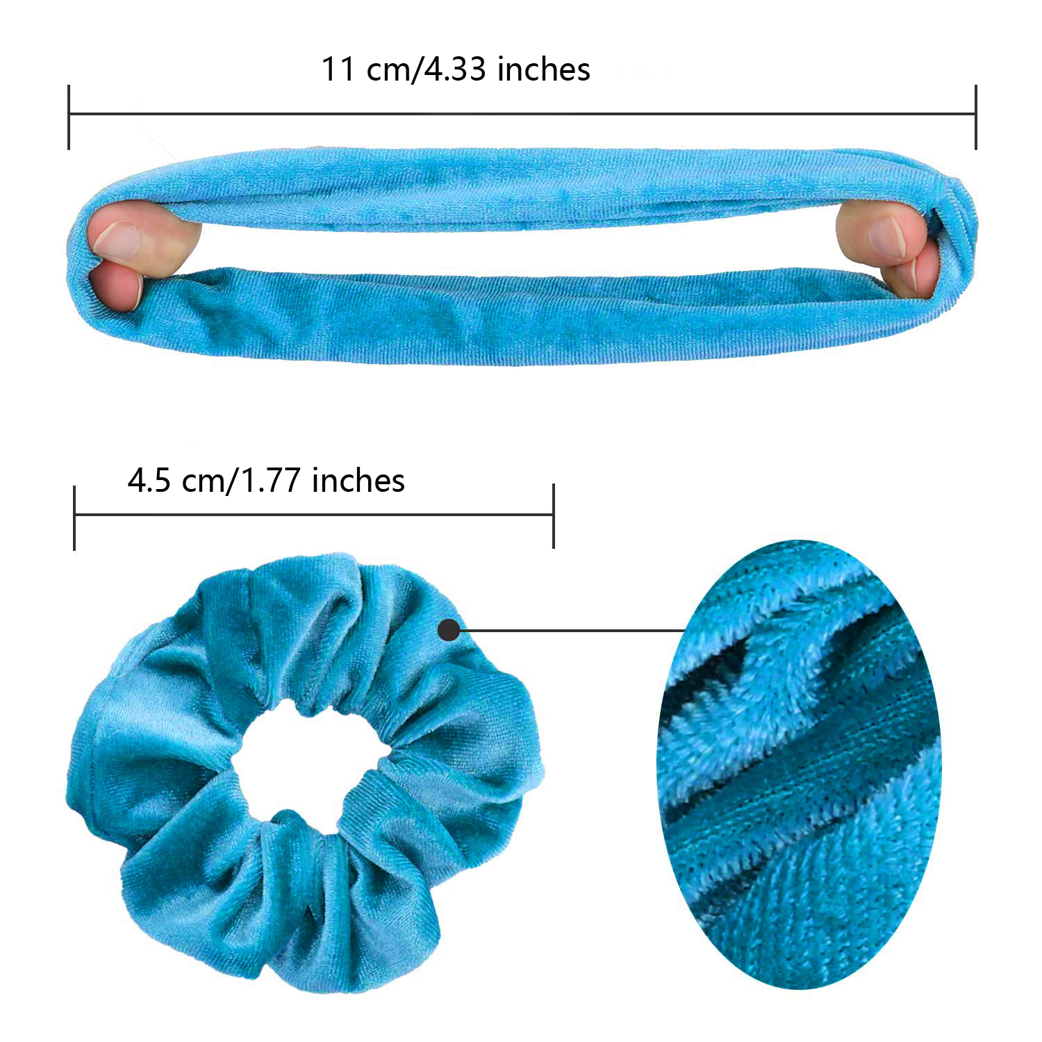 Vintage Other Silk Products 0.03kg 6cm Large Velvet Scrunchies