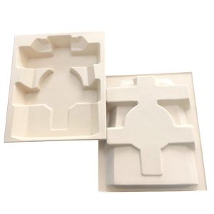 Quality Sustainable Bagasse Corrugated Cardboard Trays Oilproof Waterproof for sale