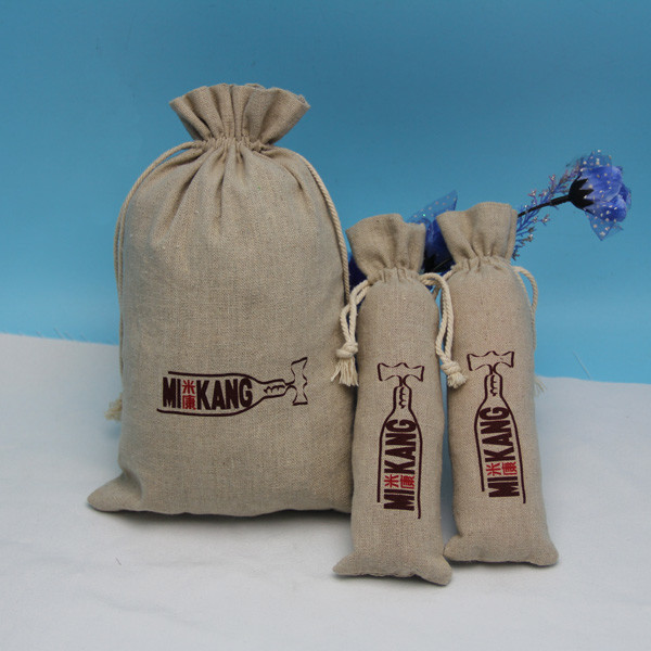 Lightweight Packaging Jute Drawstring Bag With Pvc Window Easy To Carry