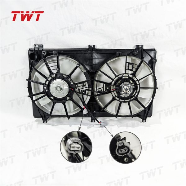 TWT 16363-50040 16711-0H060 Dual Radiator Condenser Cooling Shroud Fan Assembly 1671131600 for Toyota Lexus IS2###/3###