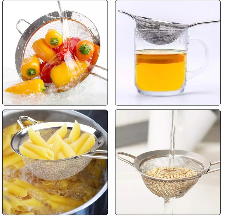 SS304 Stainless Steel Coffee Sieve 10cm Fine Mesh Strainer