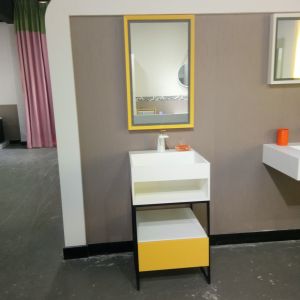 Quality Smooth Stone Bathroom Sink Cabinets Wood And Iron Baking for sale