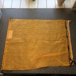 Yellow PP Woven Bag Firewood Packaging Mesh Bag with Drawstring and High