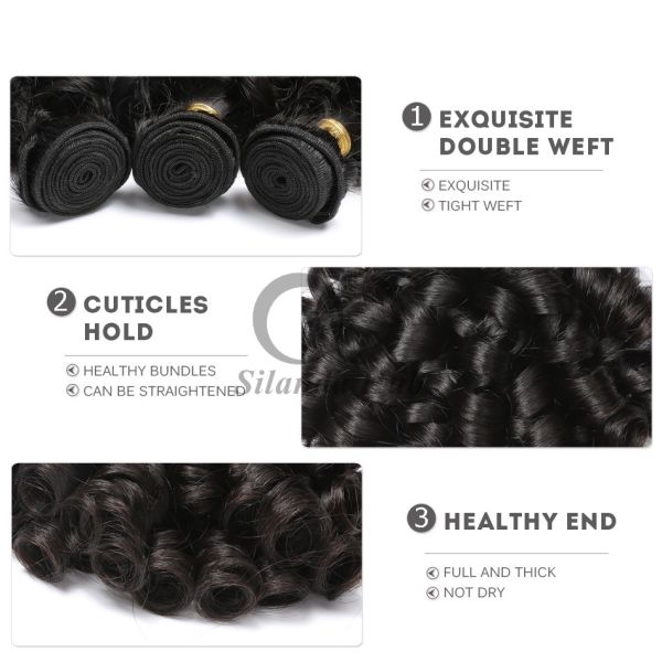 Natural Black Funmi Curly Remy Human Hair Bundles Sew In Weave Bundles Brazilian Bundle Deals