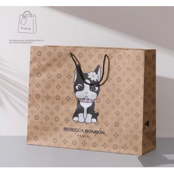 Shoes Custom Paper Shopping Bags Bronzing Silver 250gsm Ivory Favour Bags